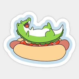 Giant Hotdog and Alligator Sticker